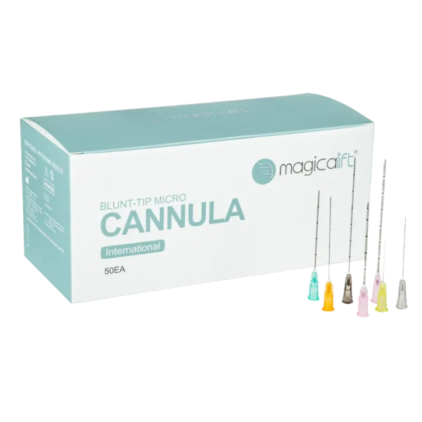 Reyoungel®️ Premium Micro-Cannula – CE 0197 – Atraumatische stumpfe Kanüle für ästhetische Injektionen (50er Box)